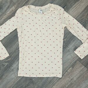Eberjey long sleeve heart pajama shirt girls size 10